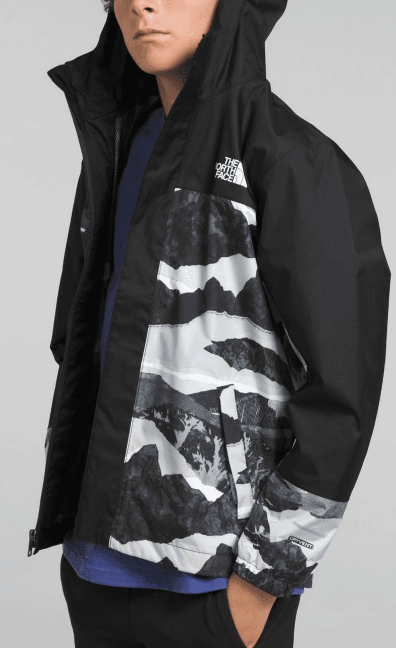 THE NORTH FACE Boys' Antora Waterproof Rain Jacket, Black Mountain Traverse 12 L - Thumbnail 2