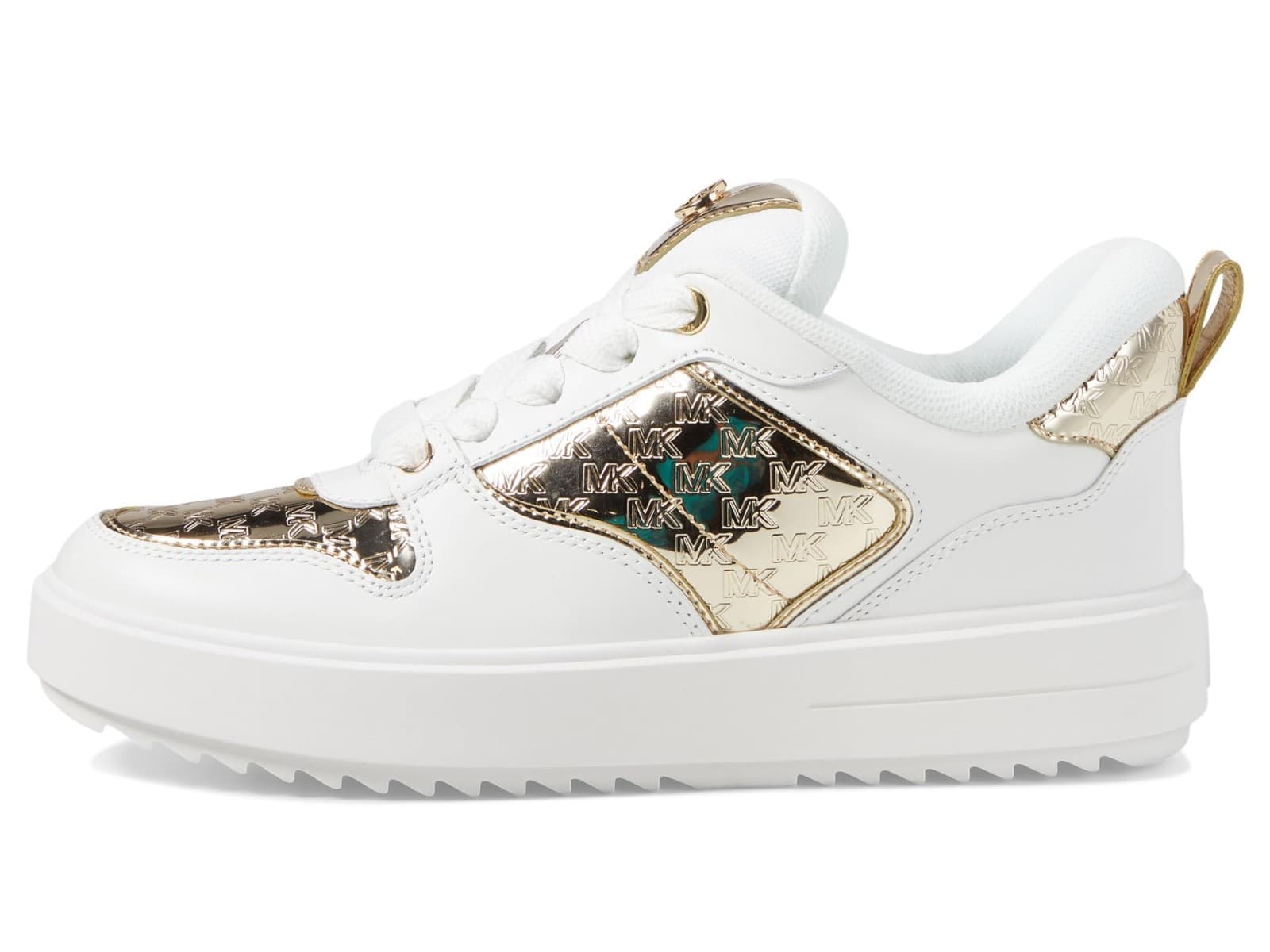 Michael Kors Rumi Logo Leather Sneakers Lace-Up Pale Gold 9 M - Thumbnail 2