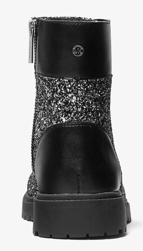 Michael Kors Women's Alistair Combat Black Silver Glitter Size 6.5M - Thumbnail 5