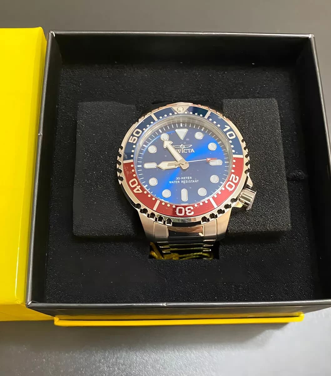 Invicta Pro Diver Silver Quartz 48Mm Blue Dial Men's Watch NEW in Box - Thumbnail 2