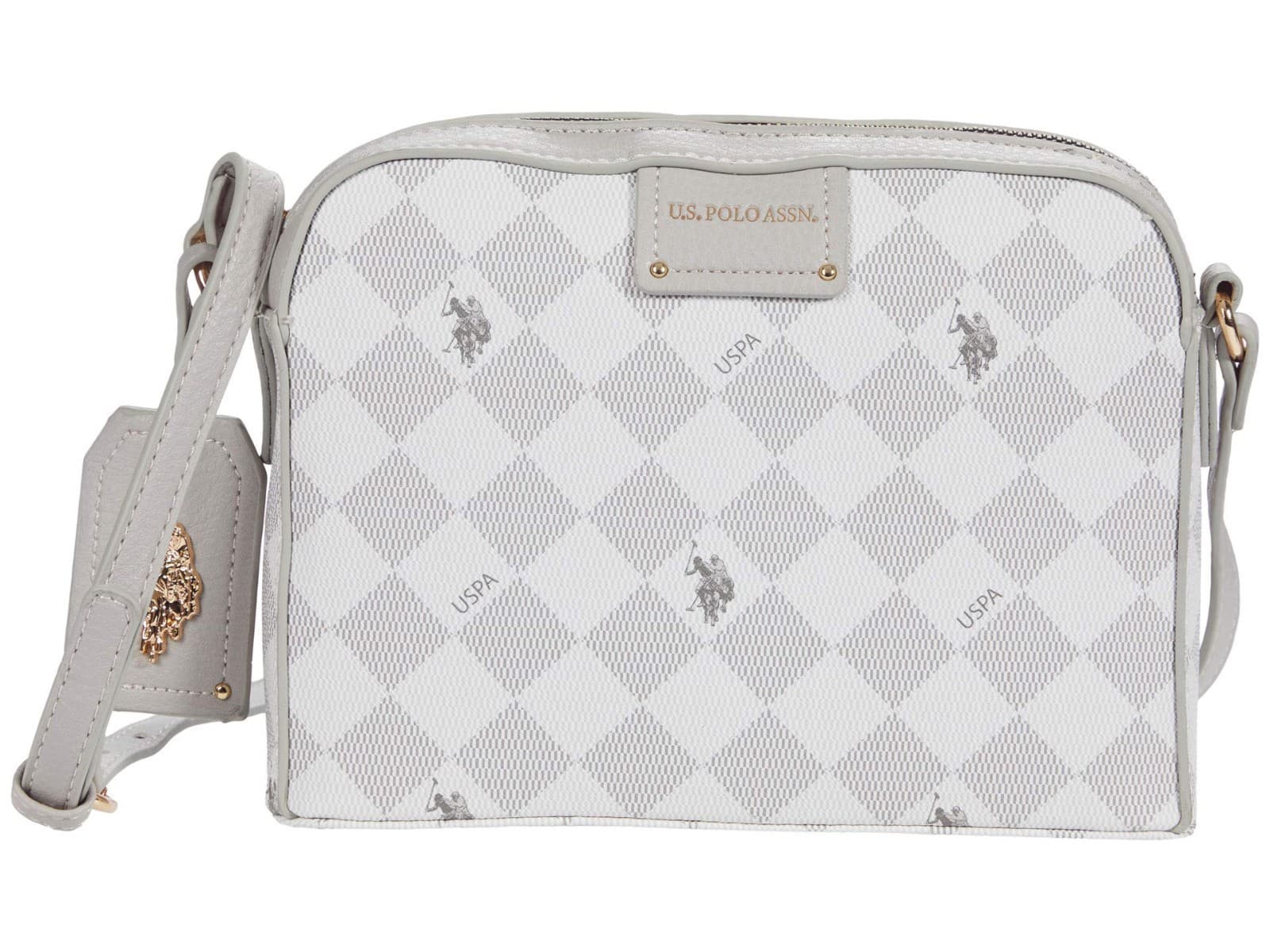U.S. POLO ASSN. Diamond Signature Crossbody Grey One Size NEW - Thumbnail 2