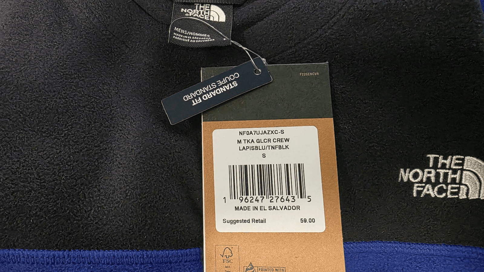 The North Face TKA Glacier Crew Lapis Blue/TNF Black Small - Thumbnail 3