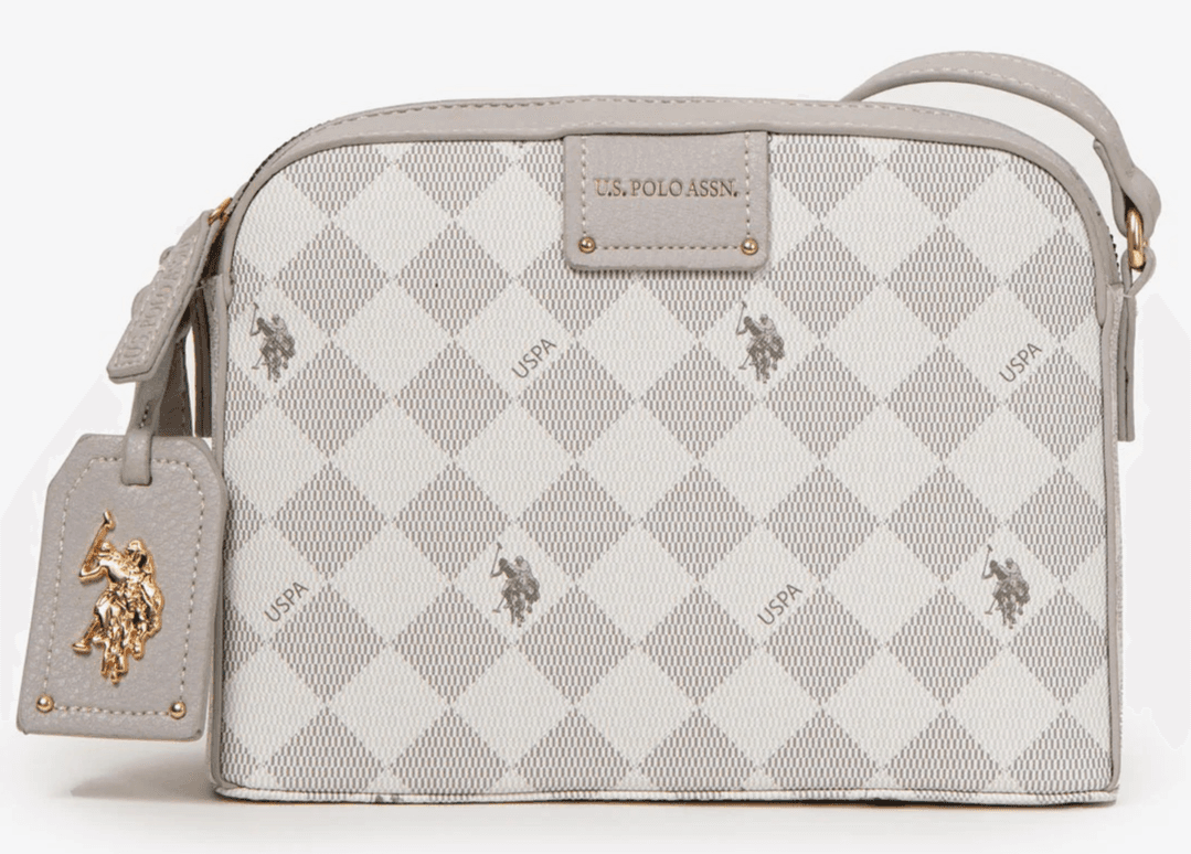 U.S. POLO ASSN. Diamond Signature Crossbody Grey One Size NEW - Image 1