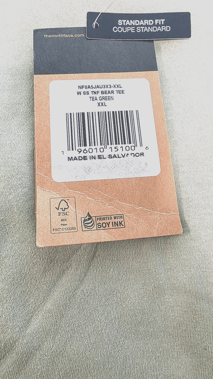 THE NORTH FACE Women's Short Sleeve TNF Bear Tee, Tea Green, XX-Large - Thumbnail 3