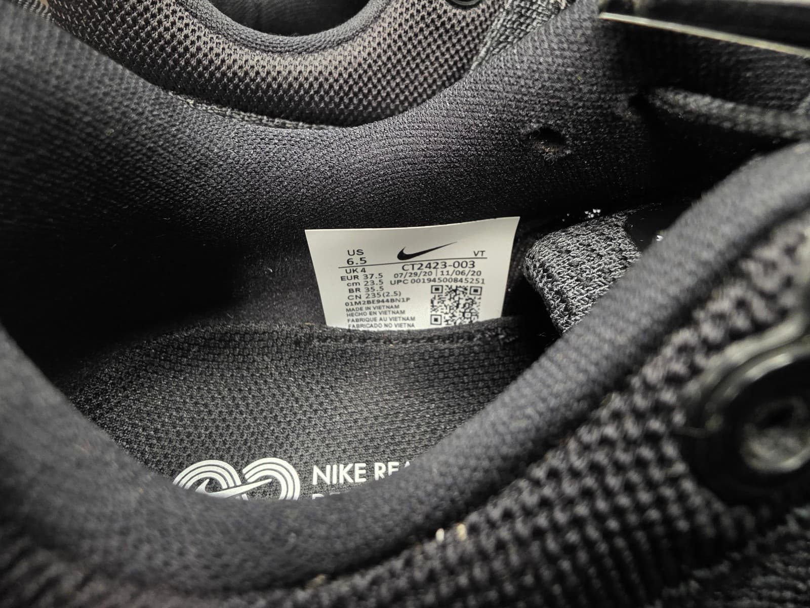 Nike React Infinity Run Flyknit 2 Women Shoes Anthracite Ghost Black Size 6.5 B - Thumbnail 9