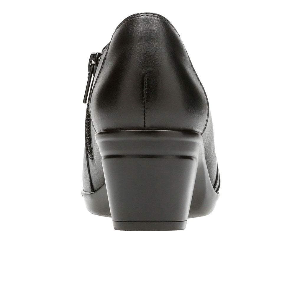 Clarks Emslie Warren Women's Loafer Shoes Slip-On Leather US 9.5 M Black Shoes - Thumbnail 6