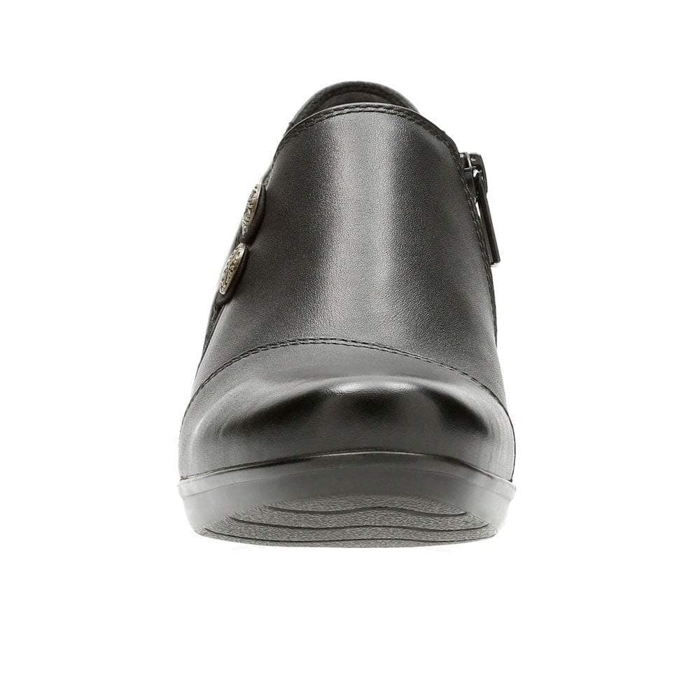 Clarks Emslie Warren Women's Loafer Shoes Slip-On Leather US 9.5 M Black Shoes - Thumbnail 4