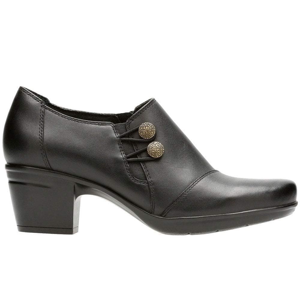Clarks Emslie Warren Women's Loafer Shoes Slip-On Leather US 9.5 M Black Shoes - Thumbnail 2