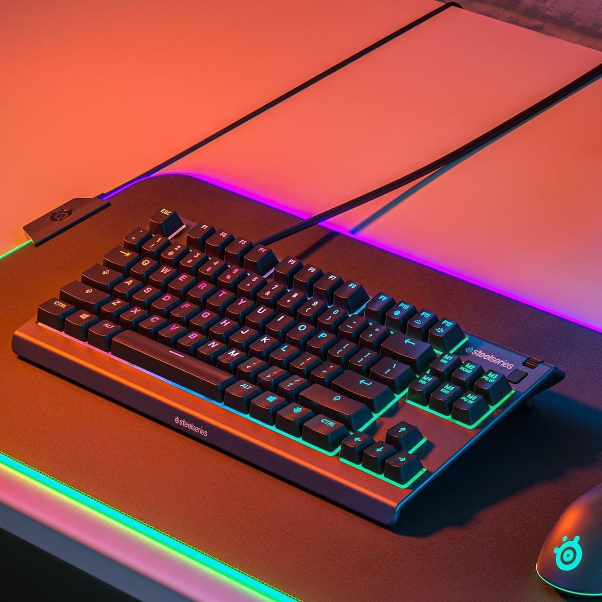 SteelSeries Apex 3 TKL Tenkeyless Gaming Keyboard Wired Quiet RGB, Anti-Ghosting - Thumbnail 8