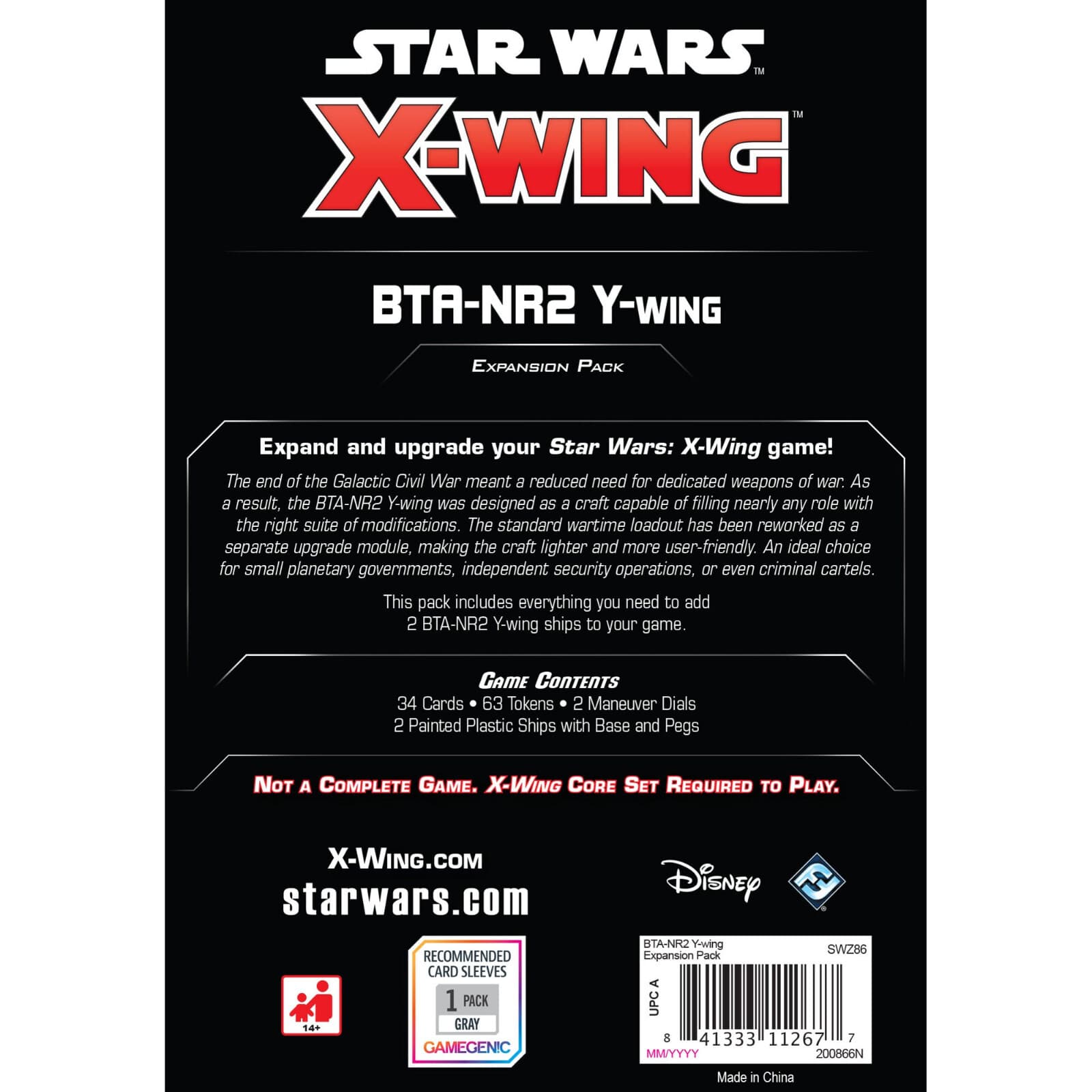 Star Wars X-Wing BTA-NR2 Y-Wing Expansion Pack New in Sealed Box - Thumbnail 4