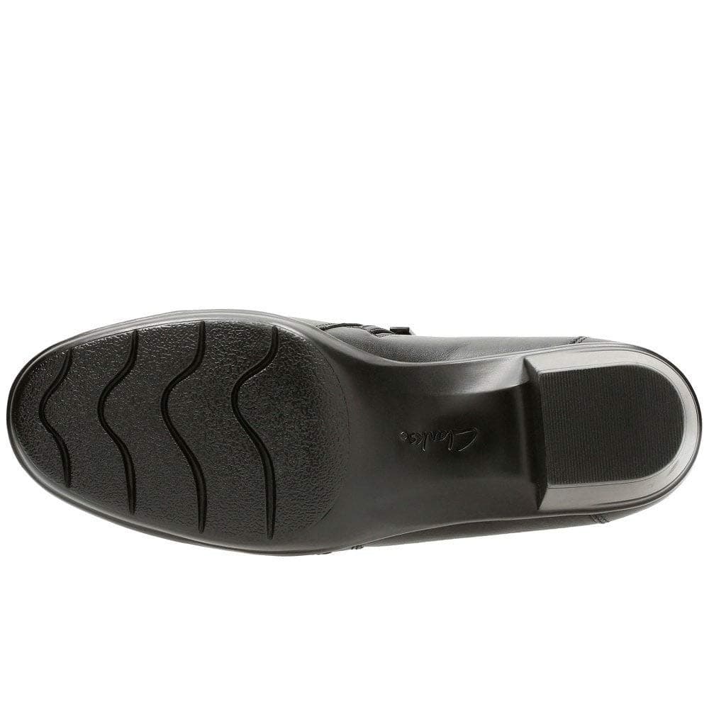 Clarks Emslie Warren Women's Loafer Shoes Slip-On Leather US 9.5 M Black Shoes - Thumbnail 7