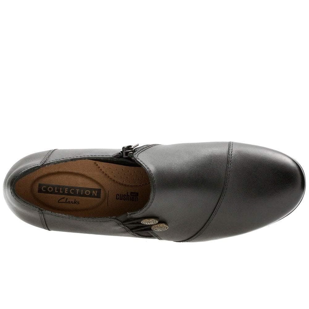 Clarks Emslie Warren Women's Loafer Shoes Slip-On Leather US 9.5 M Black Shoes - Thumbnail 5