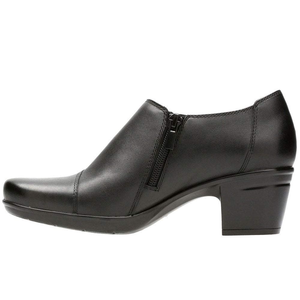 Clarks Emslie Warren Women's Loafer Shoes Slip-On Leather US 9.5 M Black Shoes - Thumbnail 3