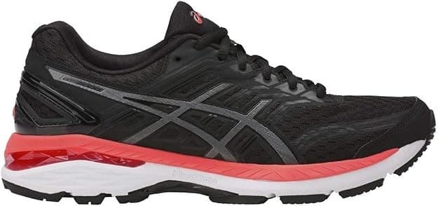 ASICS GT-2000 5 Womens Running Walking Shoes 8 Black/carbon/flash coral T757N - Thumbnail 2