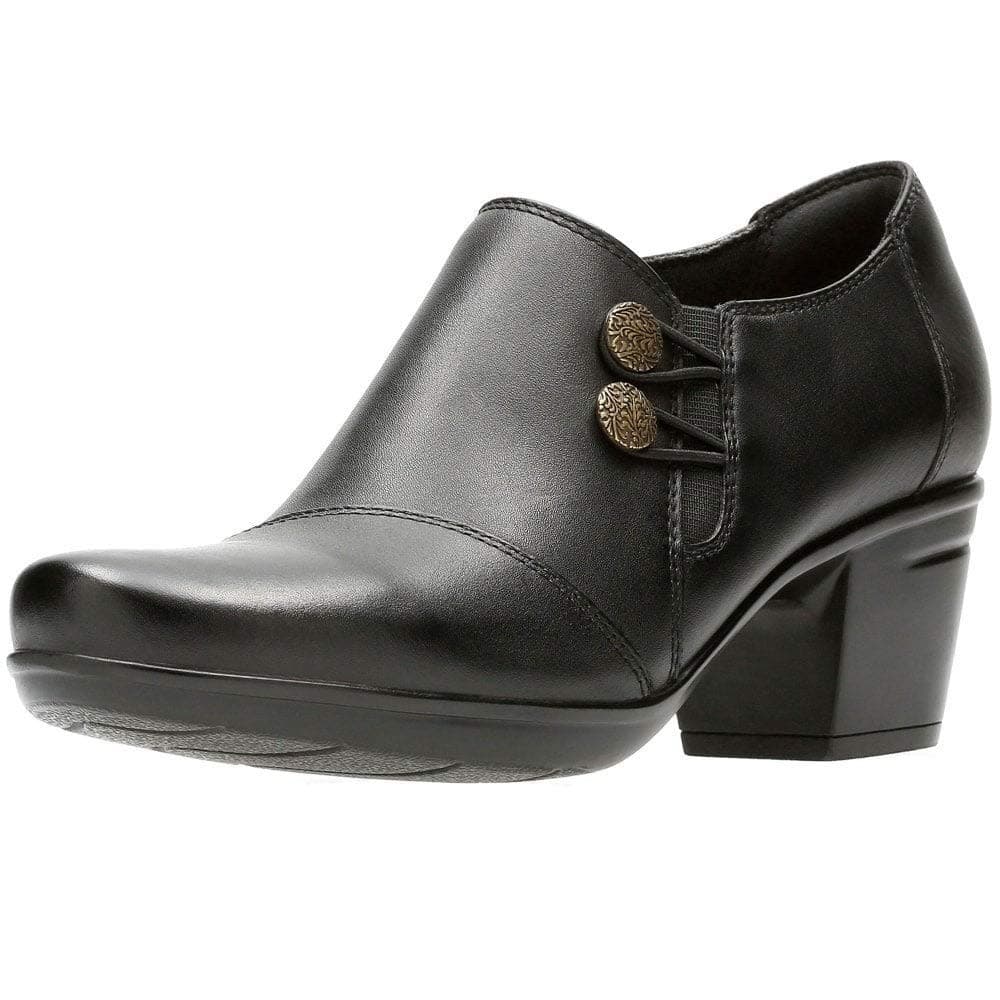 Clarks Emslie Warren Women's Loafer Shoes Slip-On Leather US 9.5 M Black Shoes - Image 1