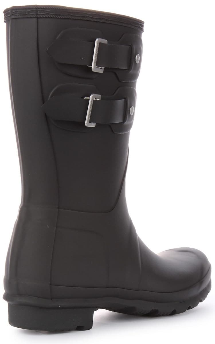 Hunter Short Multi Original Short Rubber Welly Womens Boots Black US 10 - Thumbnail 3