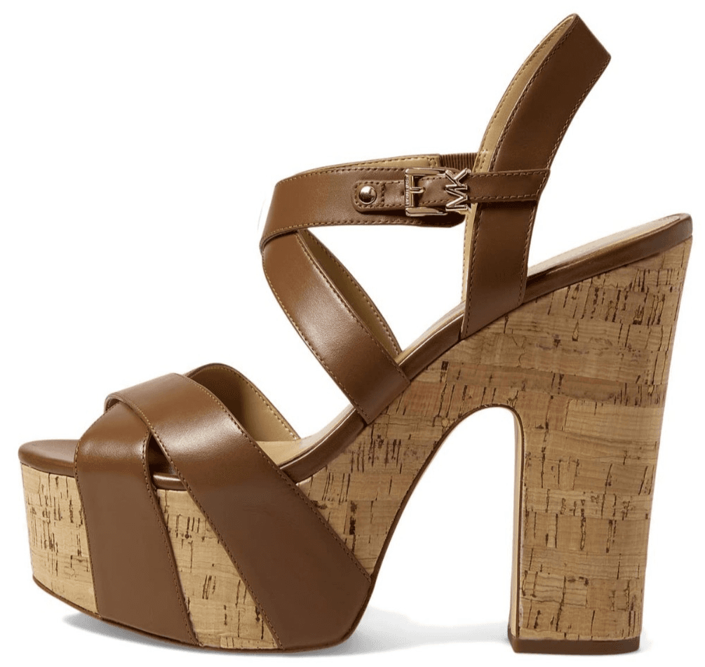 Michael Kors Suki Brown Leather Platform Sandal Women's size 7 M - Thumbnail 2