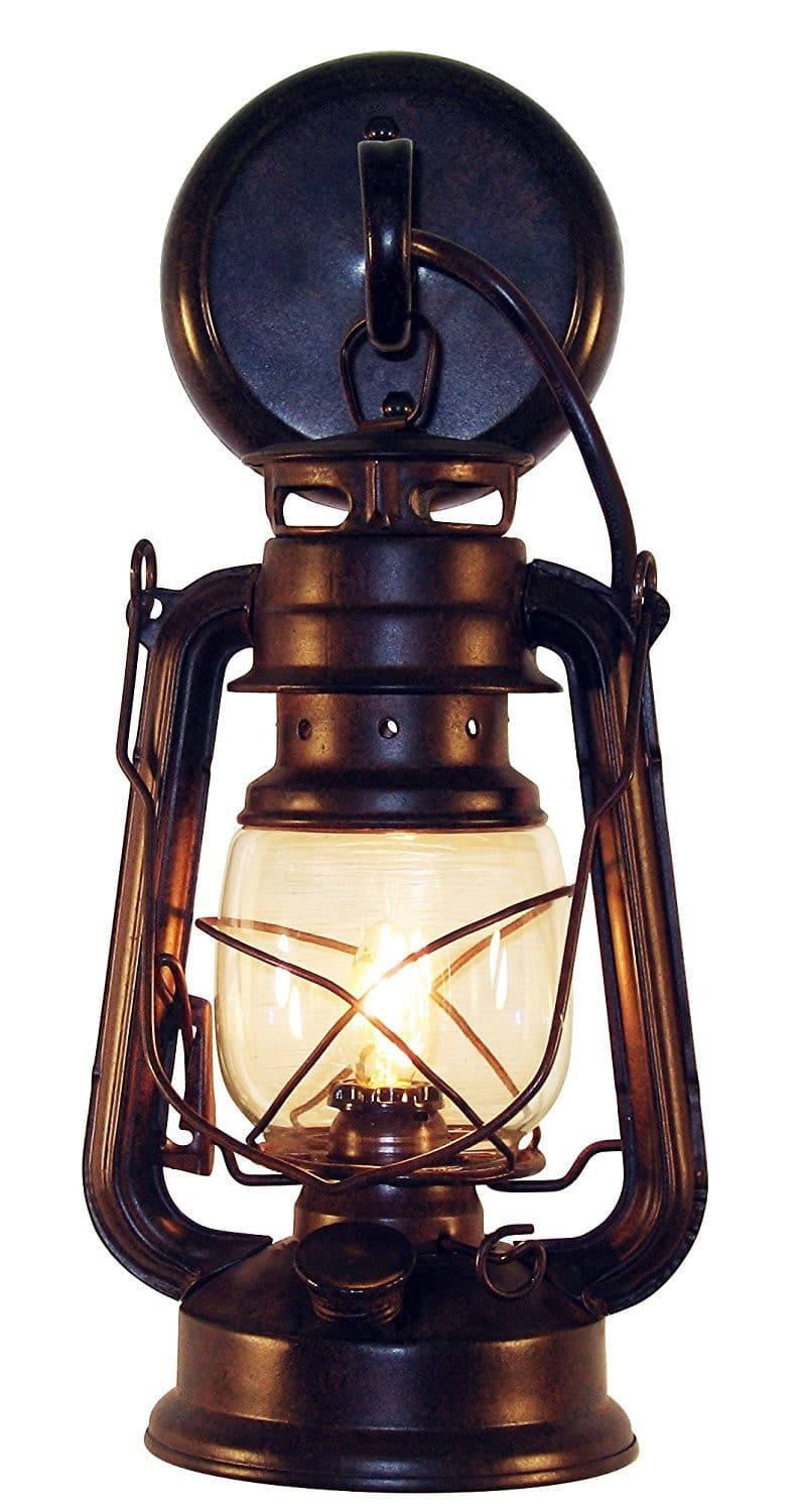 Rustic Wall Sconce Lantern Set of 2, Farmhouse Wall Light Fixtures with Glass - Thumbnail 2