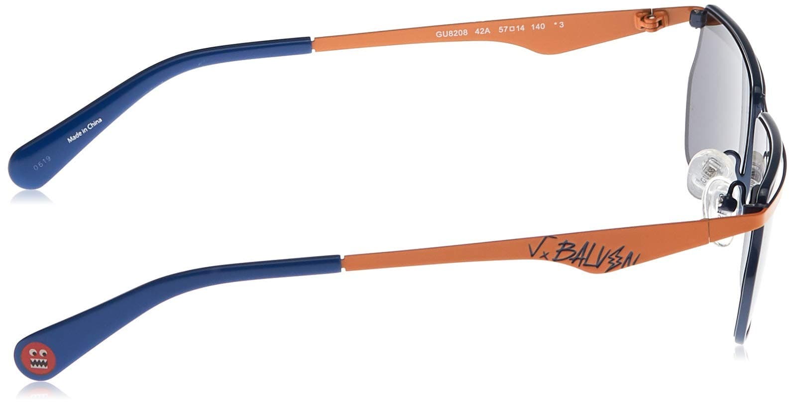 Guess GU8208 42A Blue Orange Metal Sunglasses Frame 57-14-140 Guess X JBalvin - Thumbnail 3