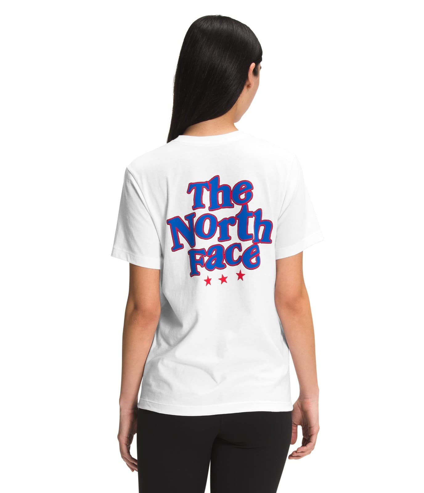 The North Face Crew Neck White USA T-Shirt Never Stop Exploring Womens Large - Image 1
