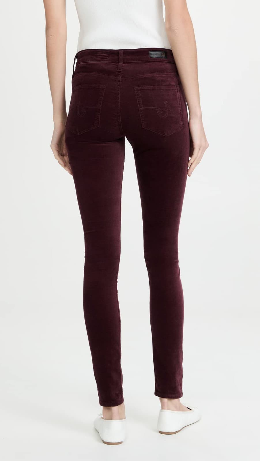 AG Adriano Goldschmied The Farrah Skinny High Rise Skinny Jeans Burgundy Size 26 - Thumbnail 5