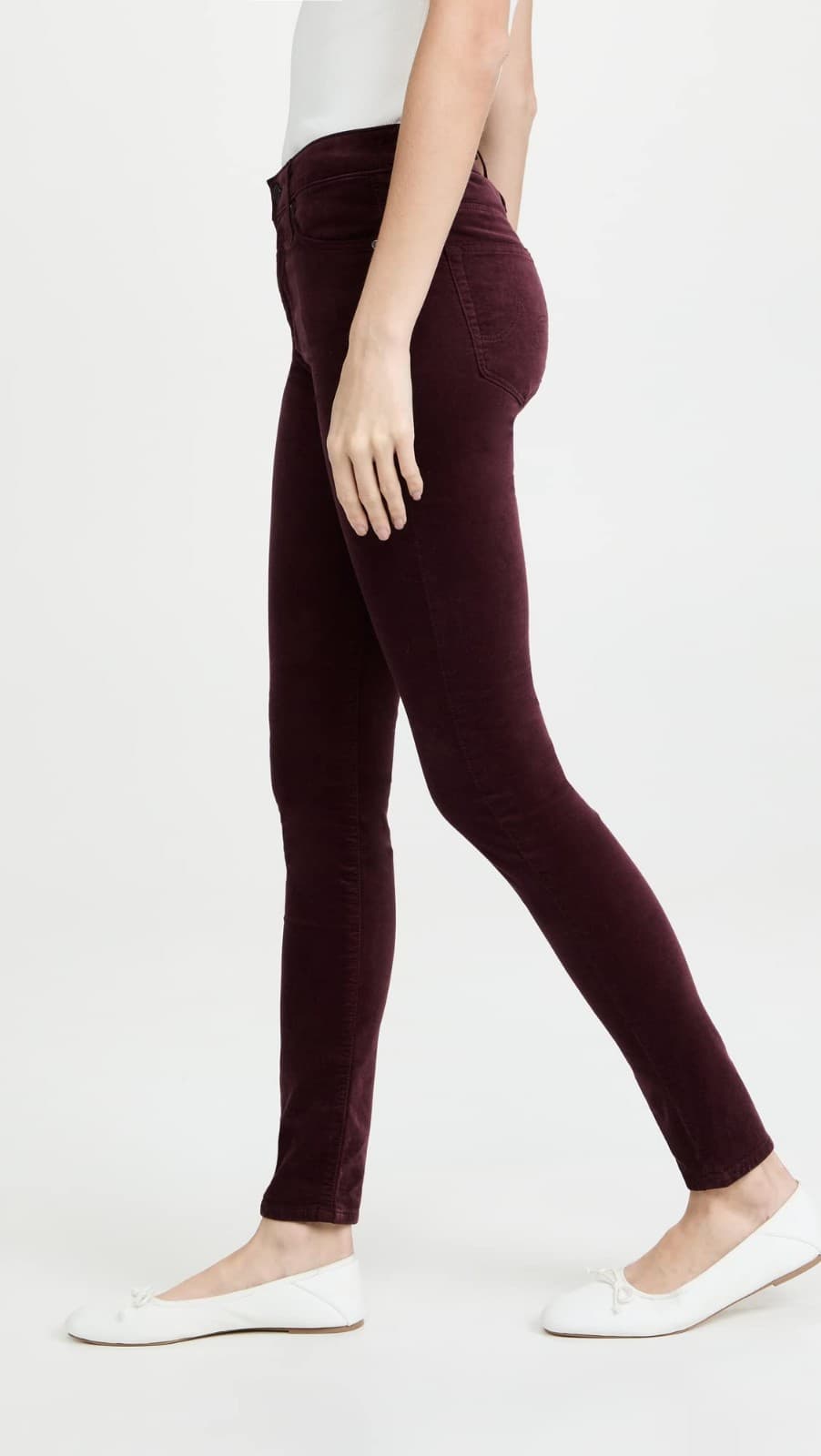 AG Adriano Goldschmied The Farrah Skinny High Rise Skinny Jeans Burgundy Size 26 - Thumbnail 4