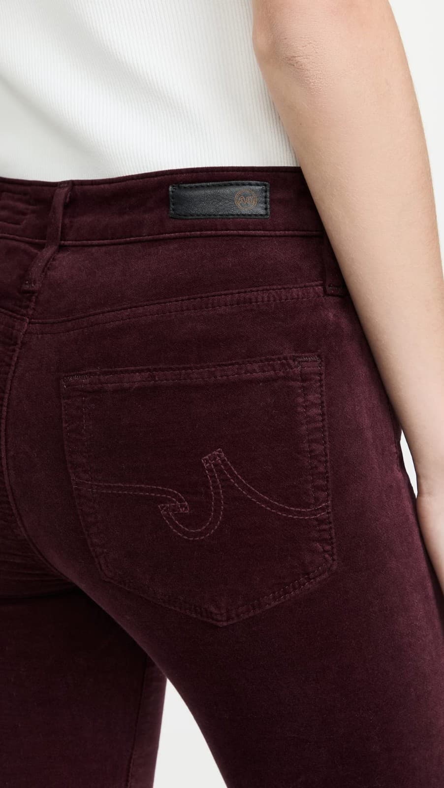 AG Adriano Goldschmied The Farrah Skinny High Rise Skinny Jeans Burgundy Size 26 - Thumbnail 2
