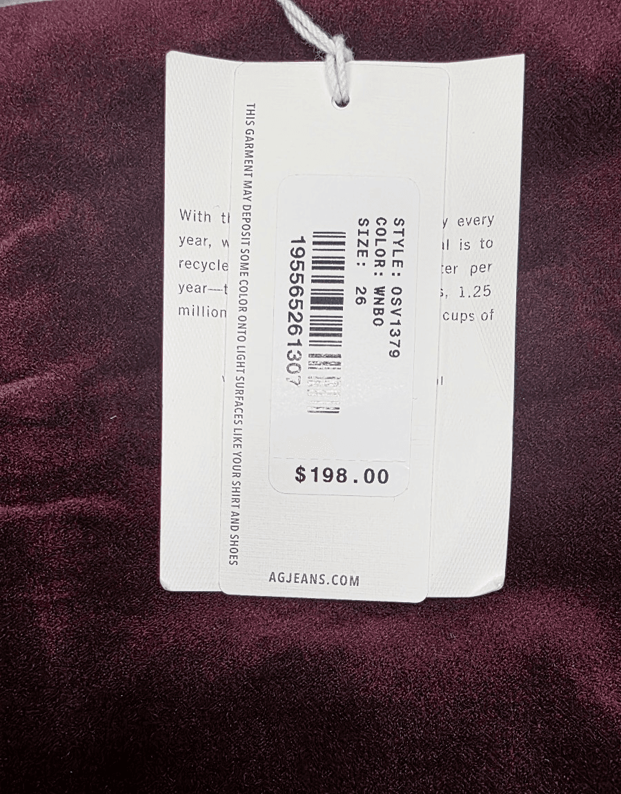 AG Adriano Goldschmied The Farrah Skinny High Rise Skinny Jeans Burgundy Size 26 - Thumbnail 7