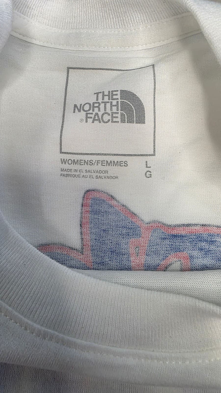 The North Face Crew Neck White USA T-Shirt Never Stop Exploring Womens Large - Thumbnail 6