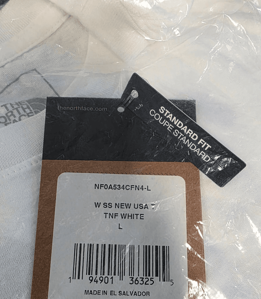 The North Face Crew Neck White USA T-Shirt Never Stop Exploring Womens Large - Thumbnail 4