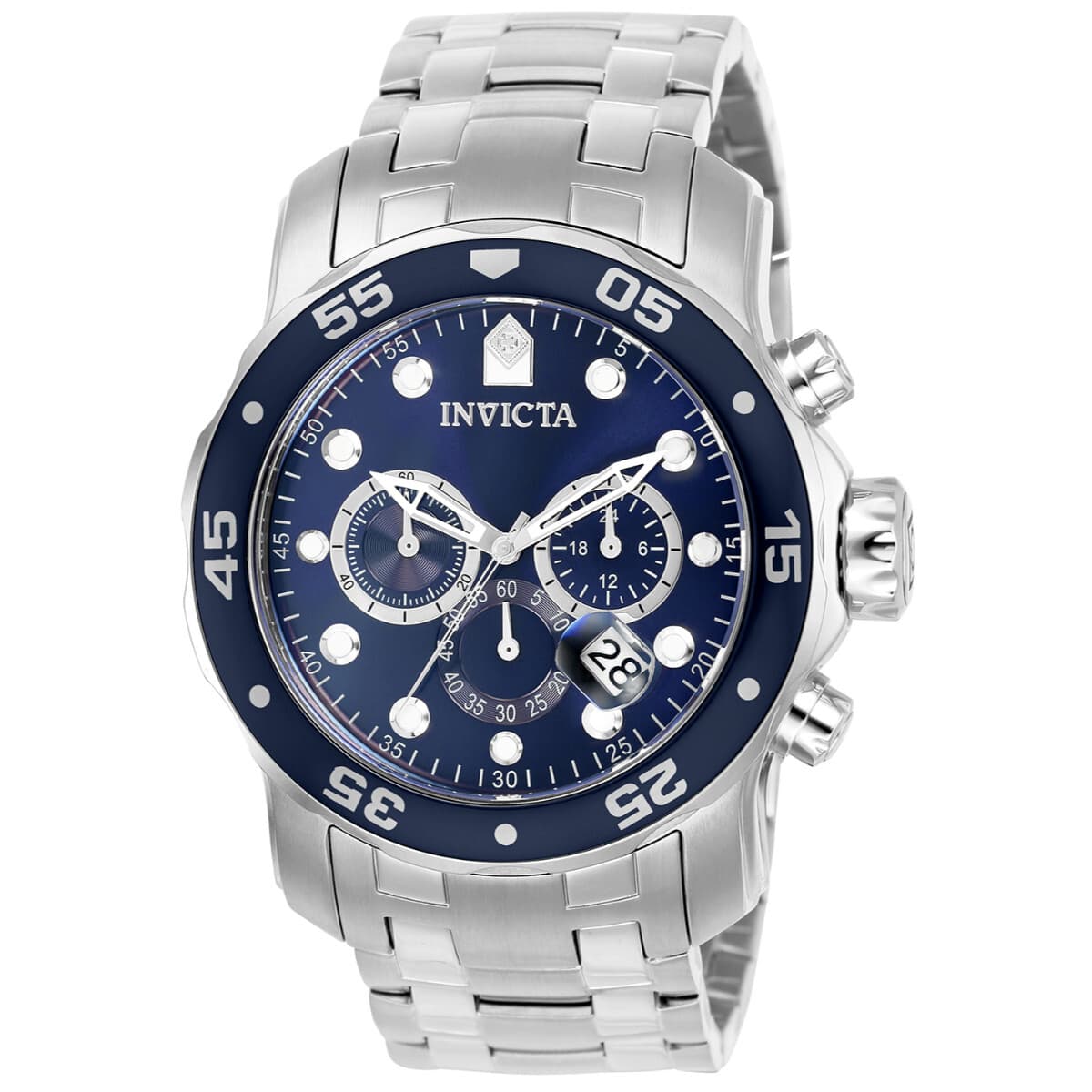 Invicta Men'S Pro Diver Collection Chronograph Watch BLUE DIAL Silver Tone 200M - Thumbnail 2