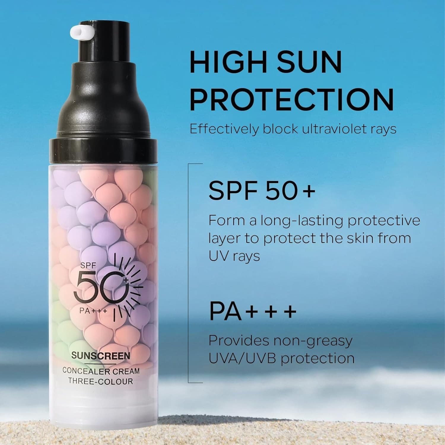 SunScreen makeup Concealer Foundation 3 color Oil Control Makeup Primer Pore - Thumbnail 2