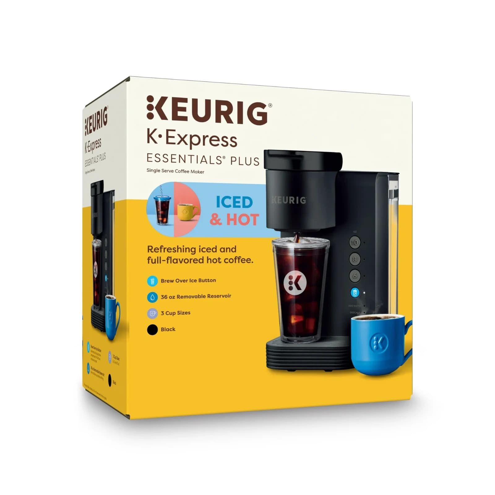 K-Iced Essentials Single-Serve Coffee Maker – Iced & Hot K-Cup Pods, Black - Thumbnail 9