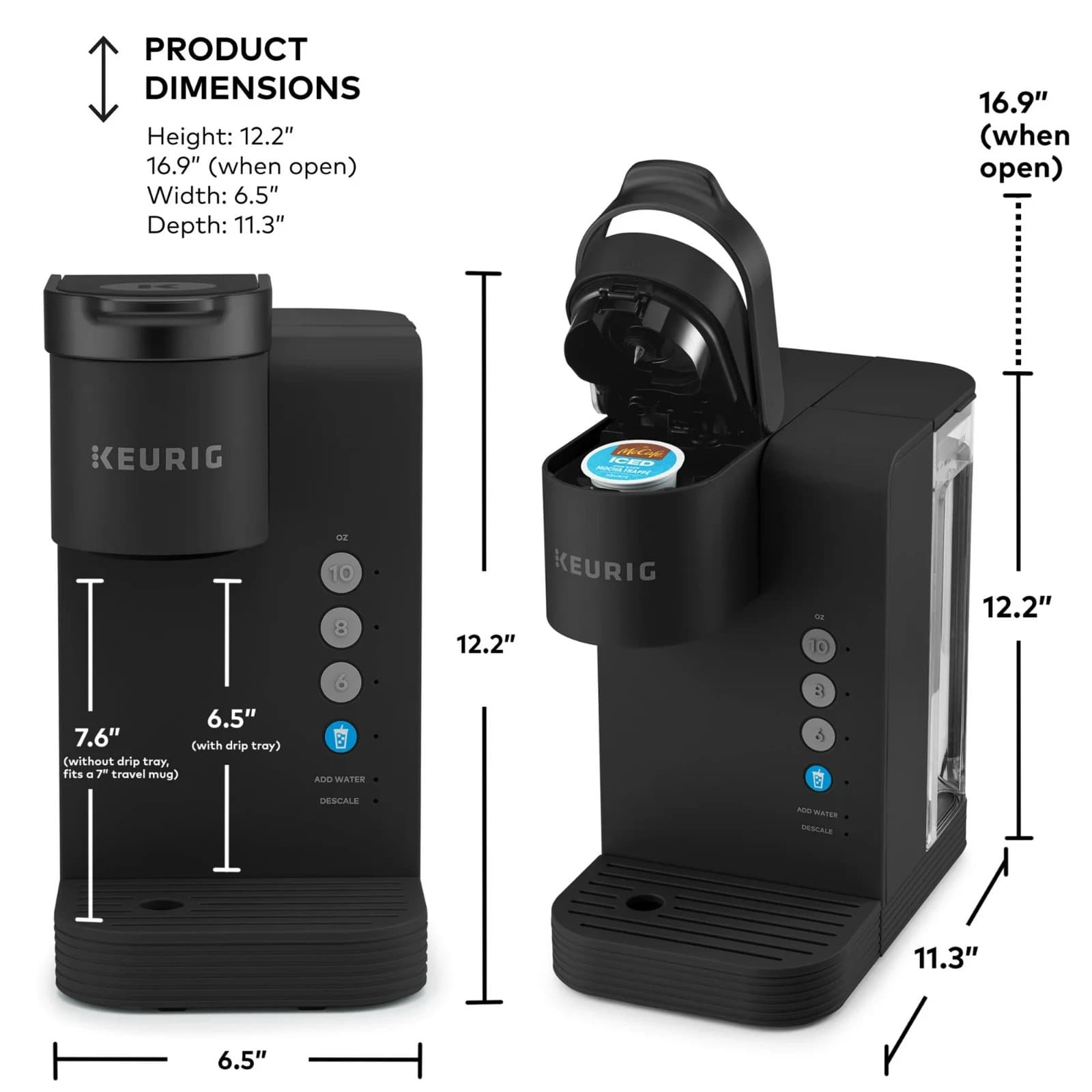 K-Iced Essentials Single-Serve Coffee Maker – Iced & Hot K-Cup Pods, Black - Thumbnail 6