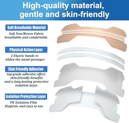 480 Breath Better Large Tan Nasal Strips, Extra Strength Anti Snoring Solution - Thumbnail 5