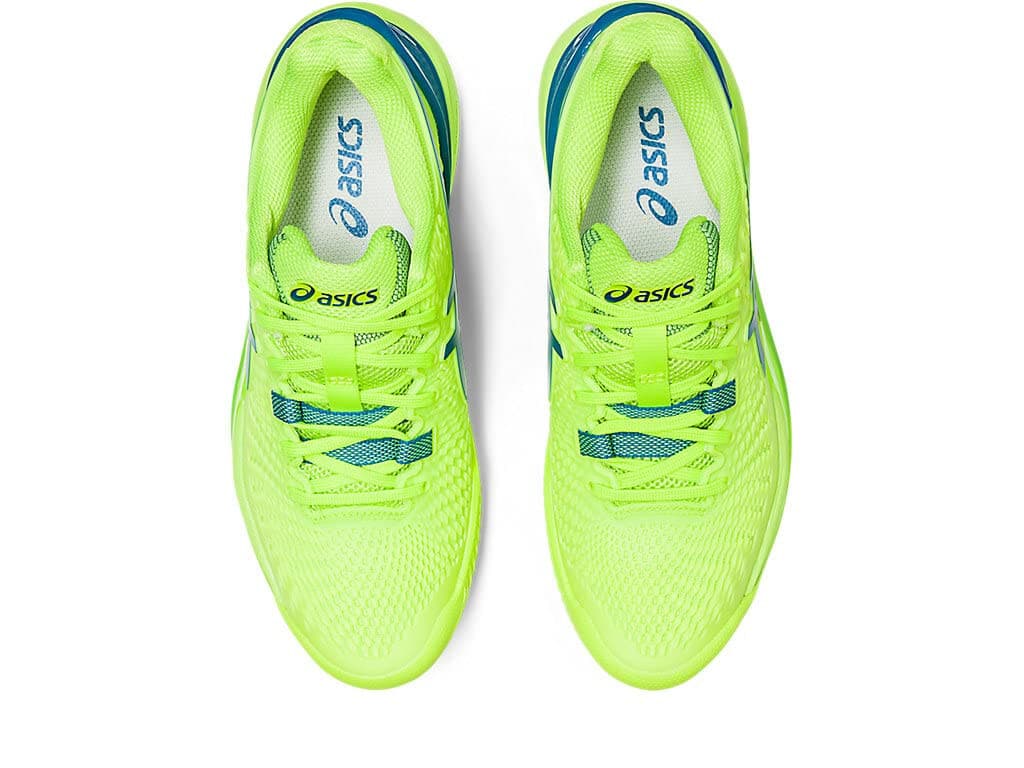 ASICS Women's Gel-Resolution 9 Clay Tennis Shoes Hazard Green/Reborn Blue 12 B - Thumbnail 5