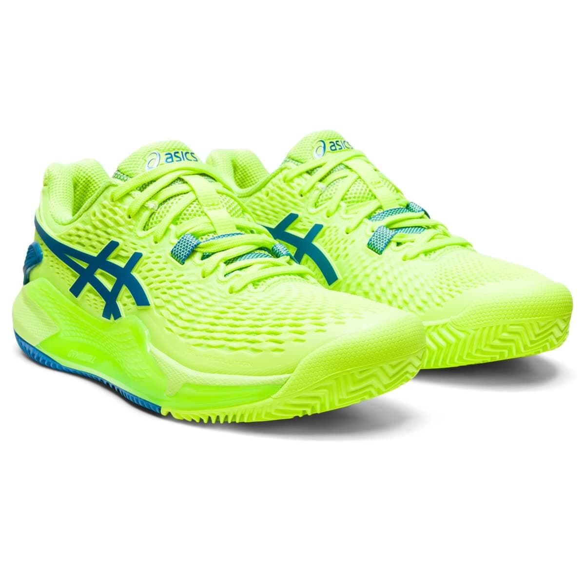 ASICS Women's Gel-Resolution 9 Clay Tennis Shoes Hazard Green/Reborn Blue 12 B - Image 1