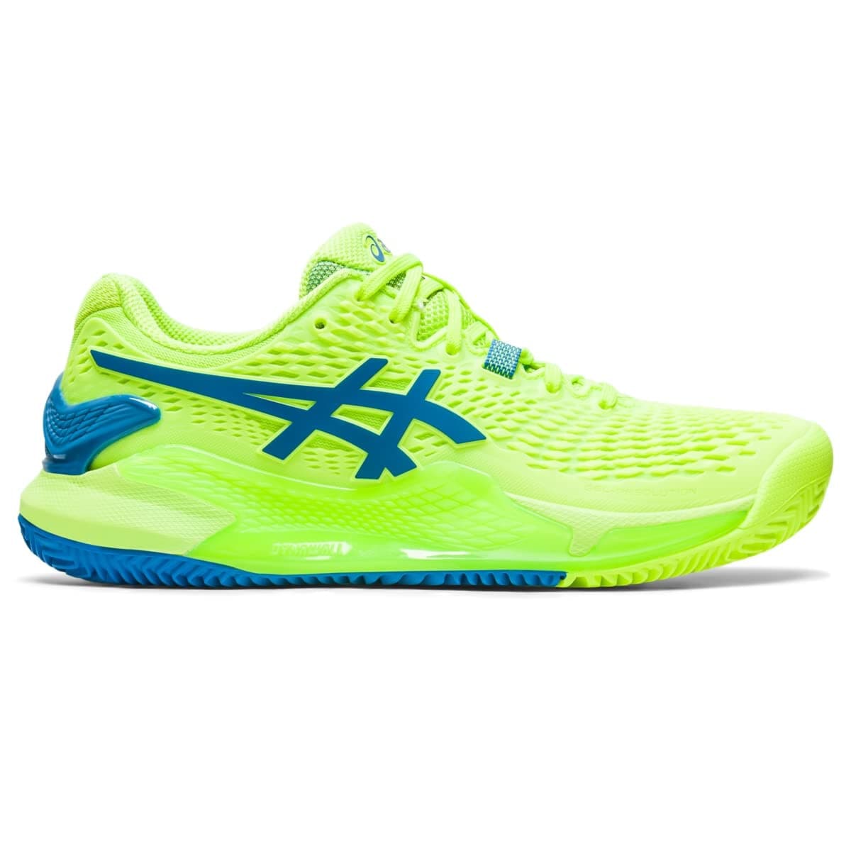 ASICS Women's Gel-Resolution 9 Clay Tennis Shoes Hazard Green/Reborn Blue 12 B - Thumbnail 2