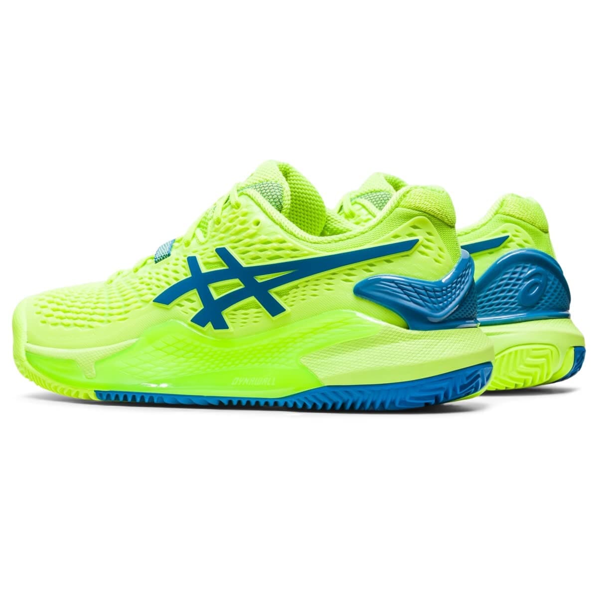 ASICS Women's Gel-Resolution 9 Clay Tennis Shoes Hazard Green/Reborn Blue 12 B - Thumbnail 4
