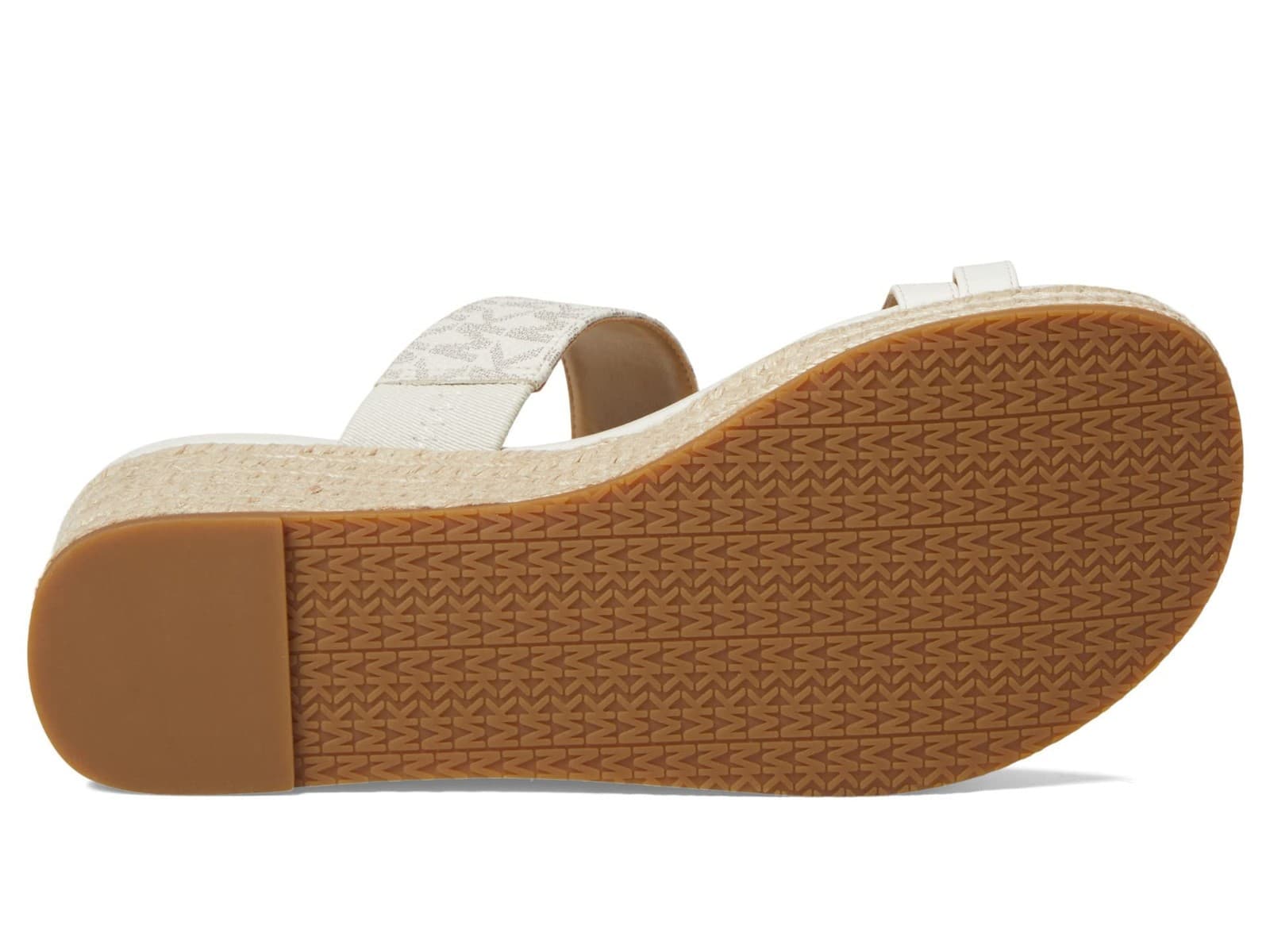 Women's Michael Kors Jilly Mid Wedge Sandals Vanilla Signature Logo 9 M NEW - Thumbnail 5