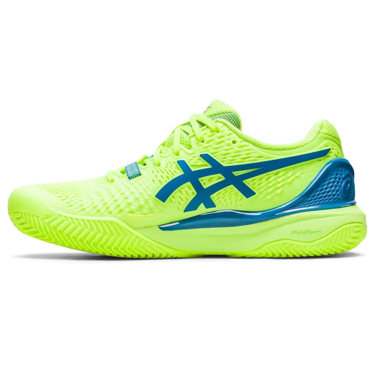 ASICS Women's Gel-Resolution 9 Clay Tennis Shoes Hazard Green/Reborn Blue 12 B - Thumbnail 3