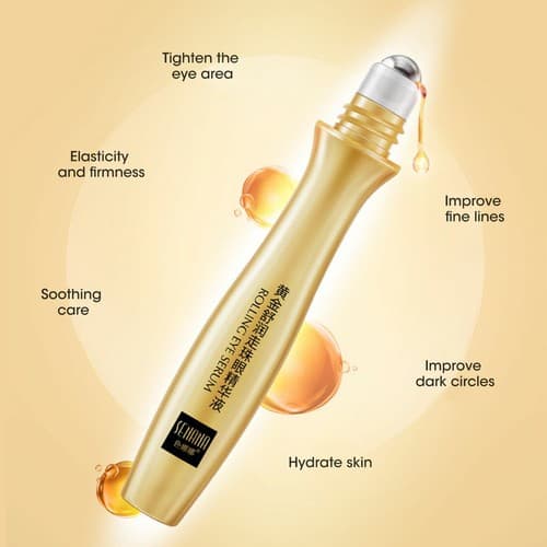 24K Gold Eye Serum Peptide Collagen Cream Roll-on Essence Anti Wrinkle Puffiness - Thumbnail 4
