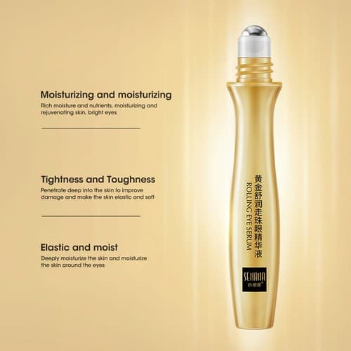 24K Gold Eye Serum Peptide Collagen Cream Roll-on Essence Anti Wrinkle Puffiness - Thumbnail 5