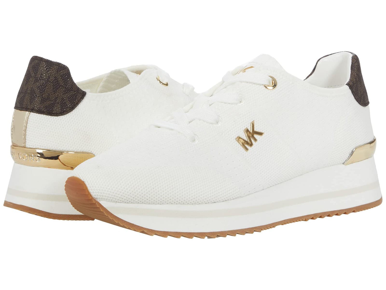 Michael Kors Women's Monique Knit Running Trainer Sneakers White Size 10 M - Image 1
