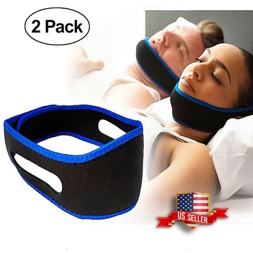 2 pack Snore Stop Belt Sleep Apnea Jaw Solution Anti Snoring Cpap Chin Strap - Image 1