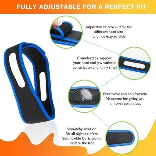 2 pack Snore Stop Belt Sleep Apnea Jaw Solution Anti Snoring Cpap Chin Strap - Thumbnail 2