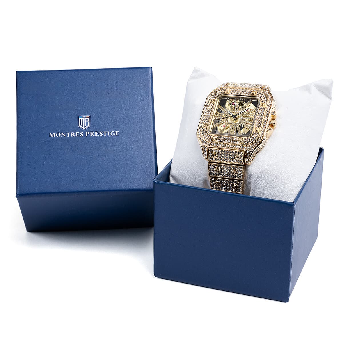 NEW Montres Prestige Lucent X Invicta Men's 42mm Crystal Gold/Silver Tone Watch - Thumbnail 2