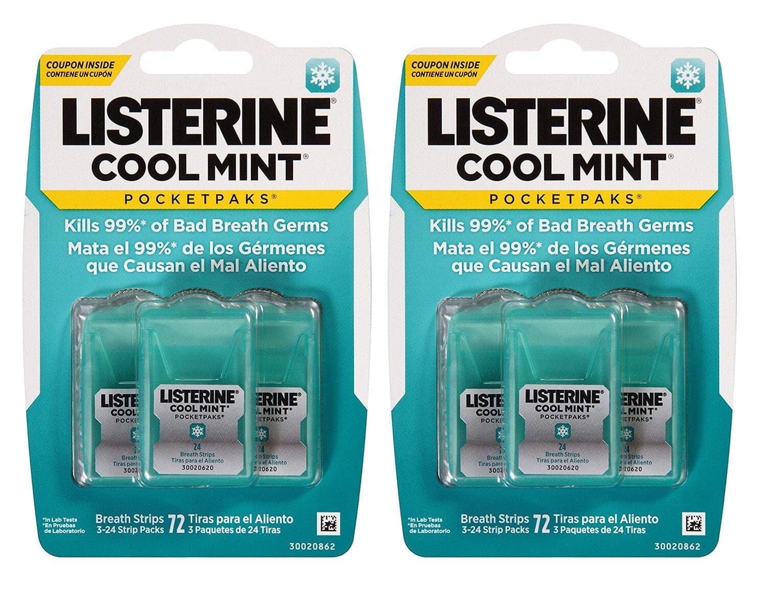 Listerine Cool Mint PocketPaks On-the Go Freshness, 144 Breath Strips - Image 1