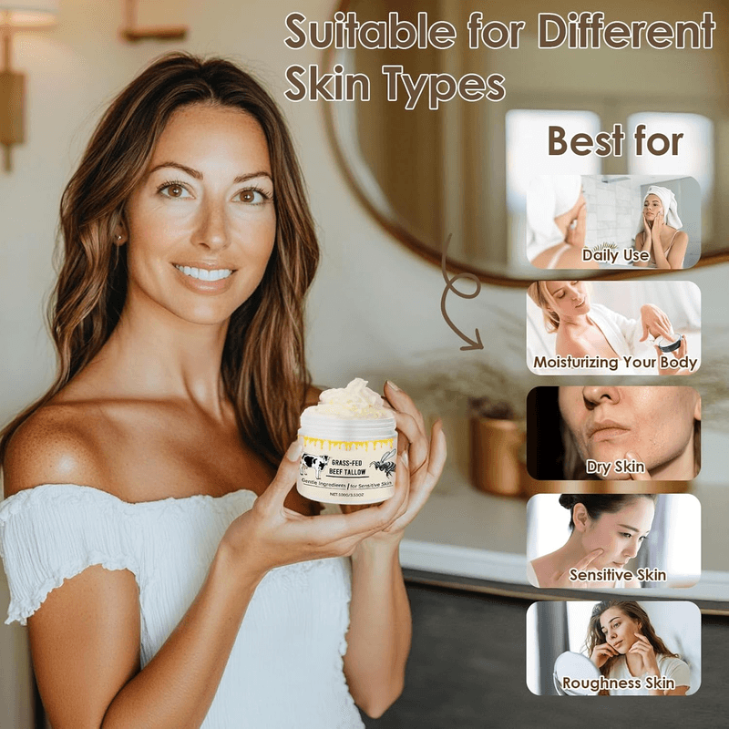 Whipped Beef Tallow for Skin Organic Grass Fed Beef Tallow and Honey Moisturizer - Thumbnail 7