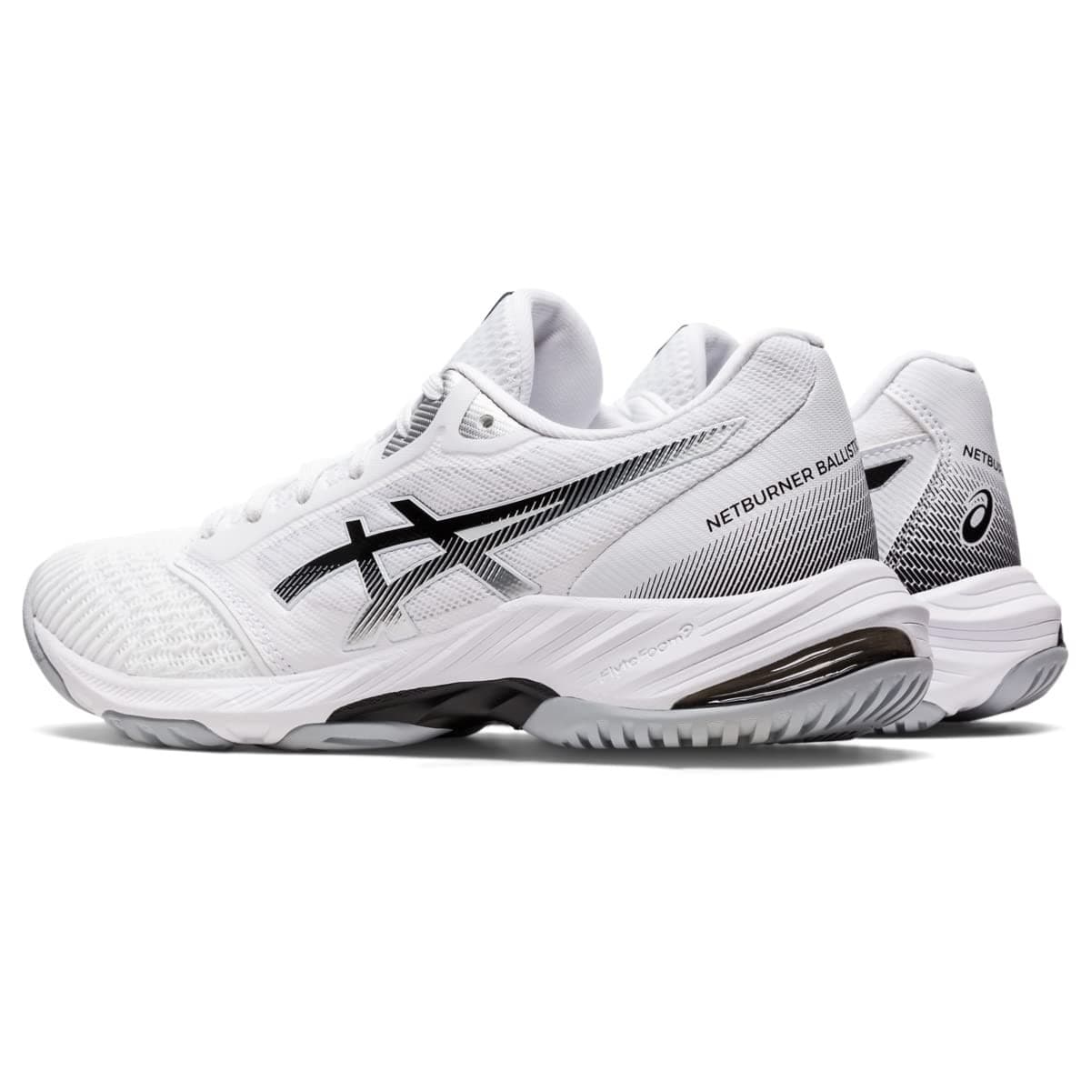 ASICS Netburner Ballistic FlyteFoam 3 Women's Shoes 10 US, White/Black - Thumbnail 4